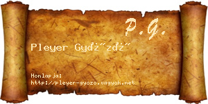 Pleyer Győző névjegykártya